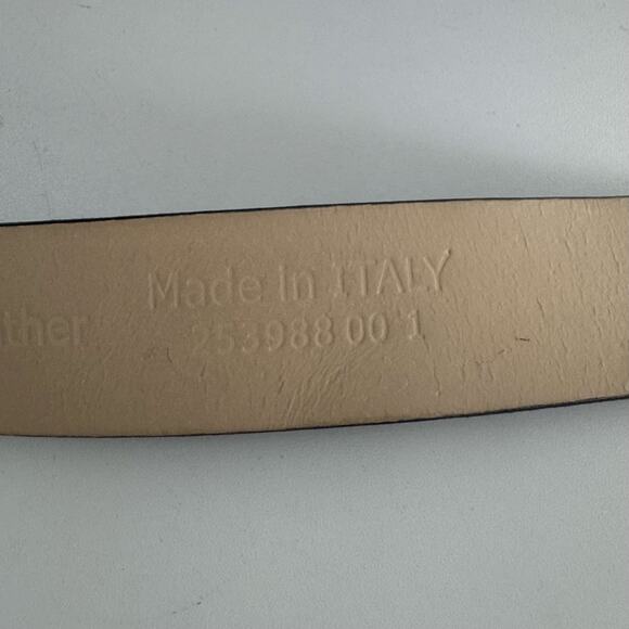 Banana Republic Black Leather Belt Sz Small Textured 1.5”Wide Silver Italy - Picture 6 of 8